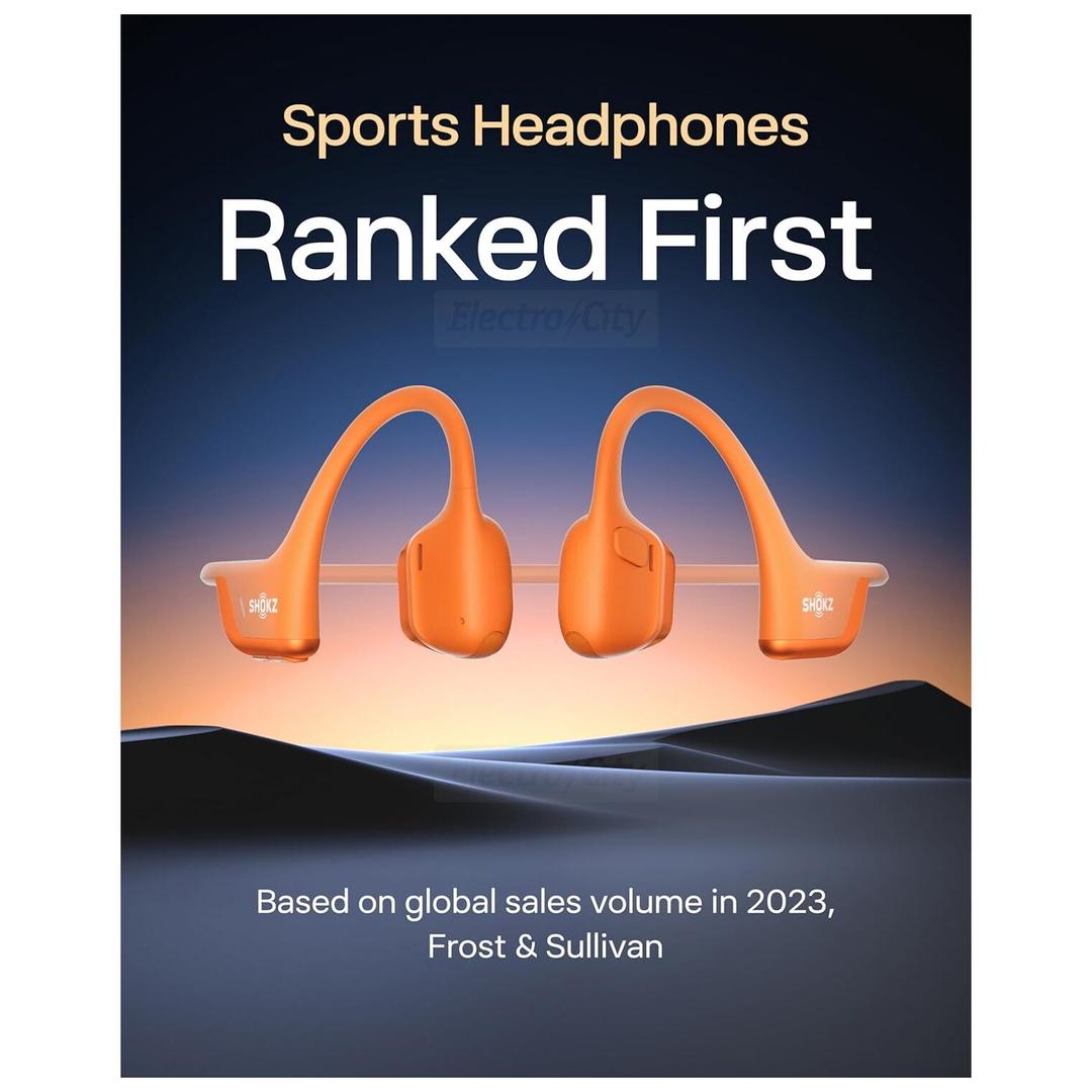Shokz OpenRun Pro 2 Wireless Headphones - Orange, Open-Ear Design