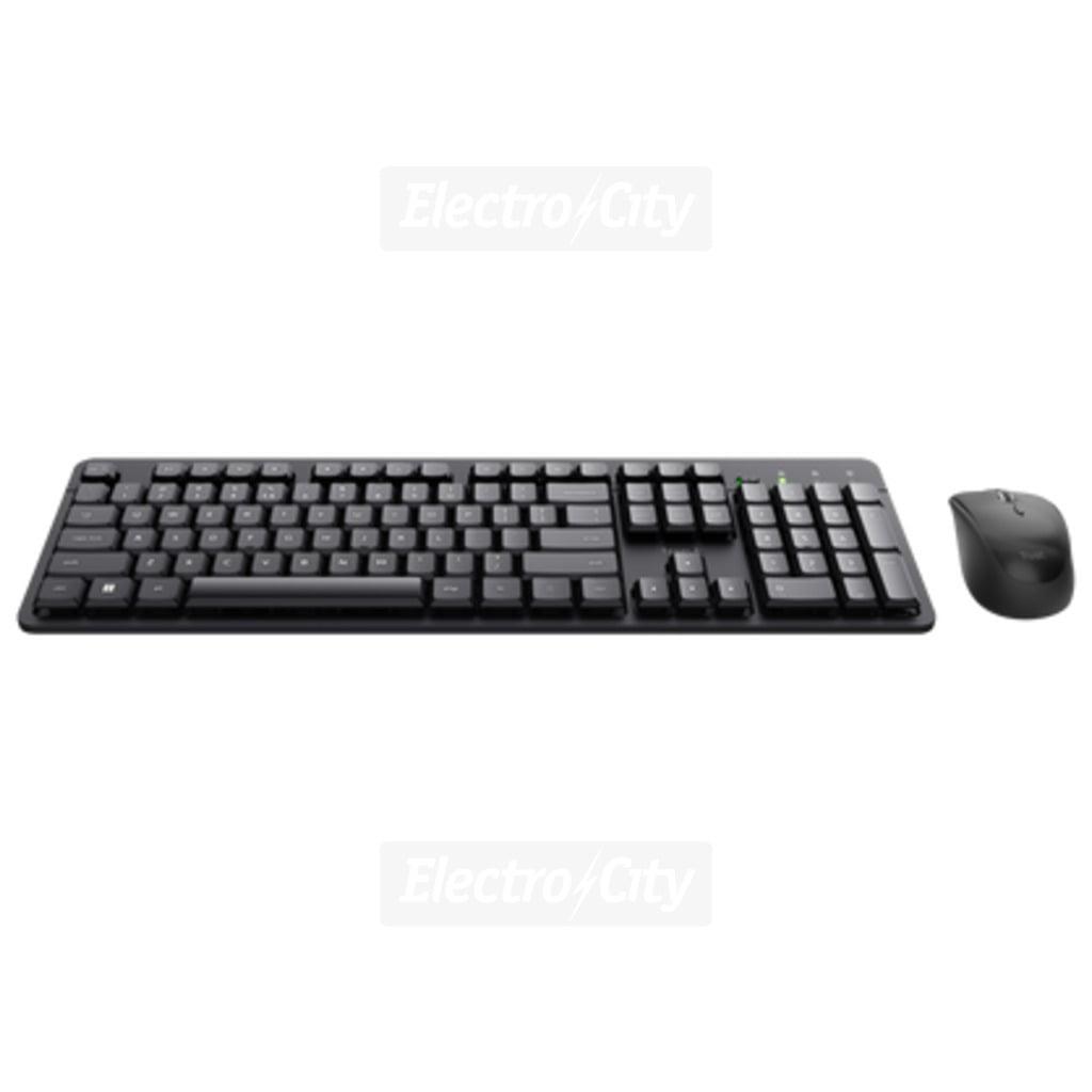 Trust Wireless Keyboard & Mouse Set - Black, Silent Keys, 800-1600 DPI