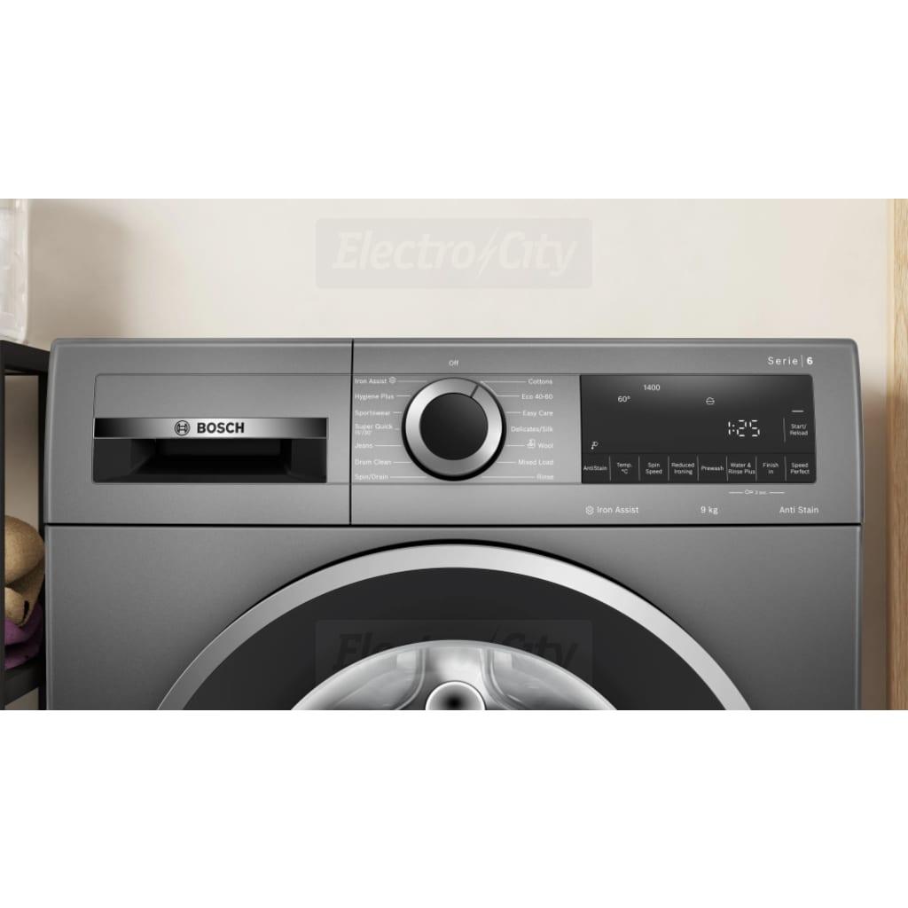 Bosch Series 6 9kg Washing Machine | Grey | Anti Stain | Iron Assist | 1400 Spin
