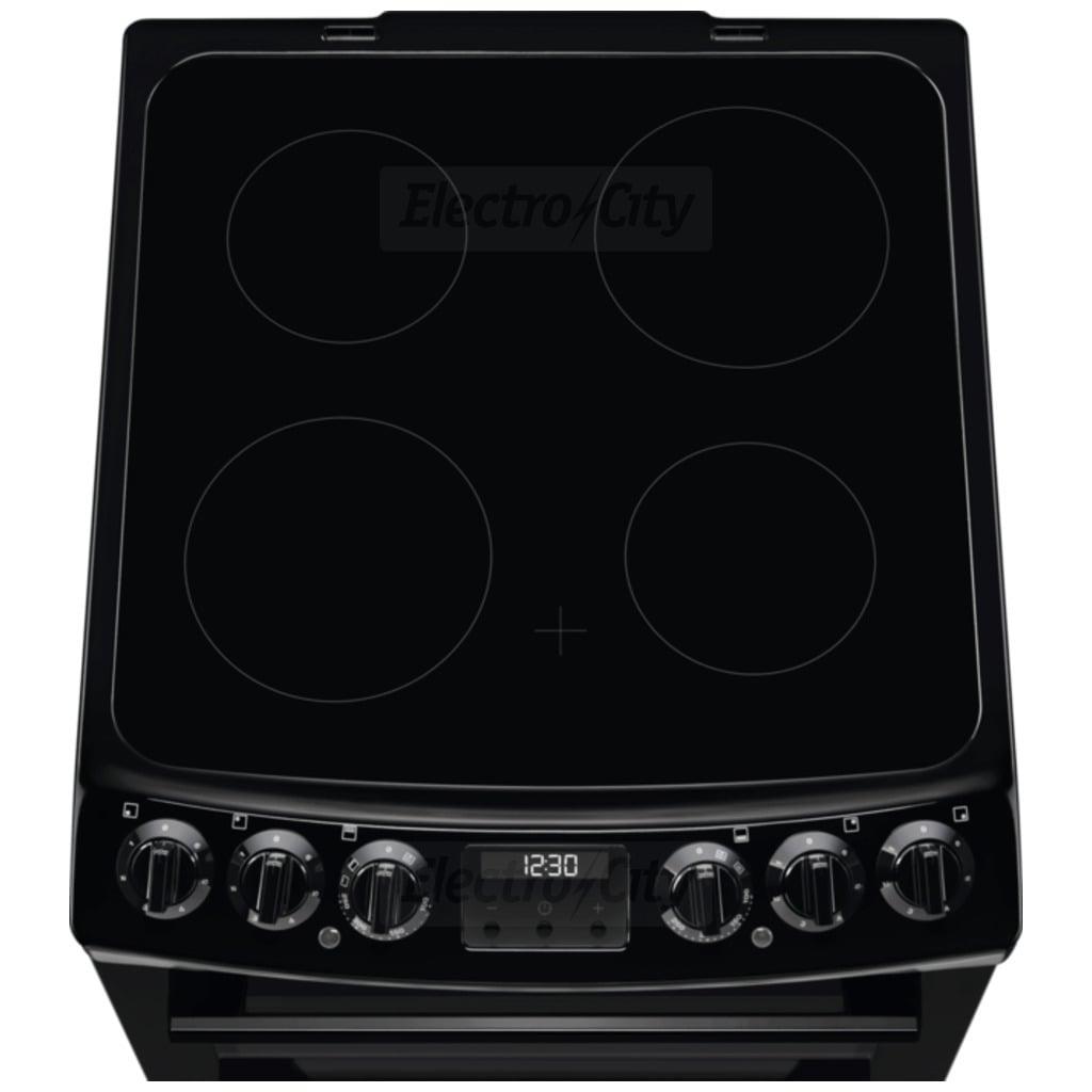 Electrolux Ceramic Cooker Black Size 55cm Double Oven Ceramic Hob