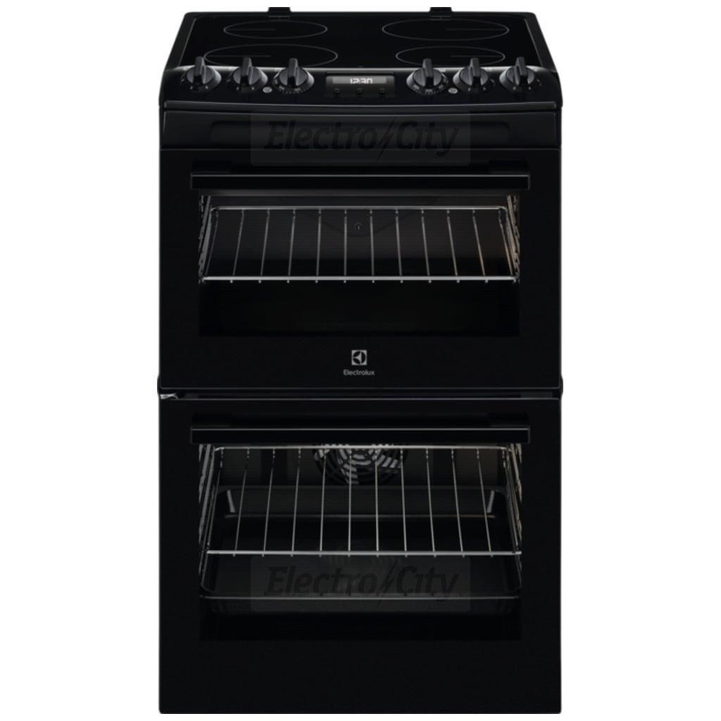 Electrolux Ceramic Cooker Black Size 55cm Double Oven Ceramic Hob
