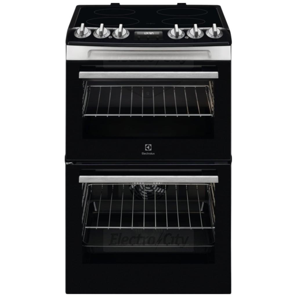 Electrolux Electric Cooker with Ceramic Hob, Double Oven - Black