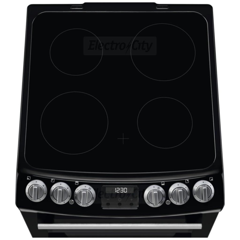 Electrolux Electric Cooker with Ceramic Hob, Double Oven - Black