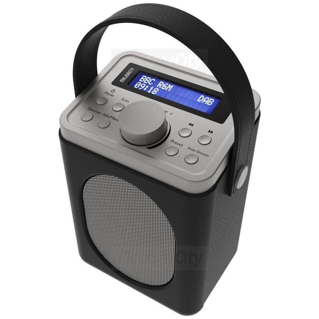 Majority Little Shelford Portable DAB+ FM Radio Bluetooth Black with Carry Handle
