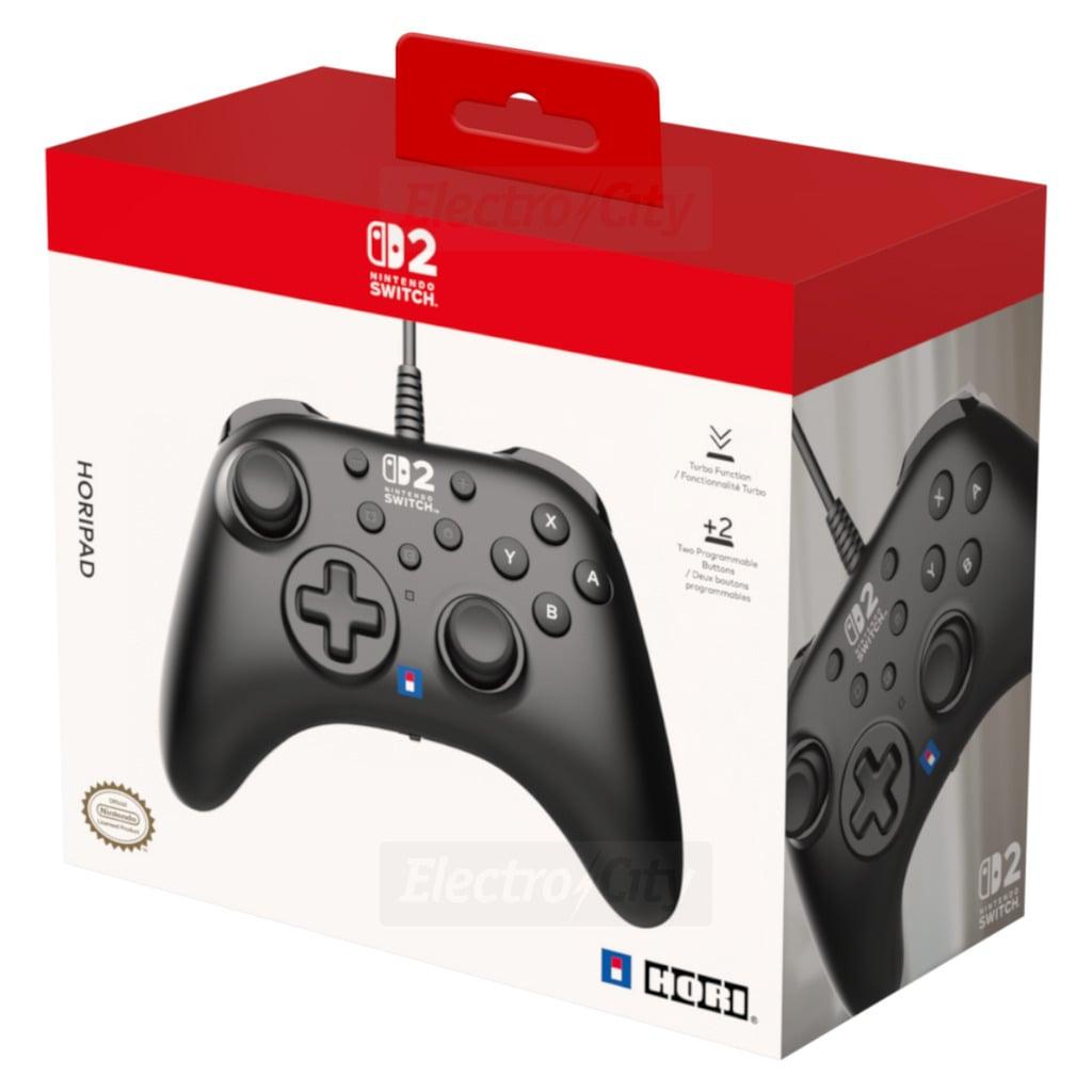 Hori HORIPAD Game Controller for Nintendo Switch 2 - Black - Turbo Function, Programmable Buttons, Wired
