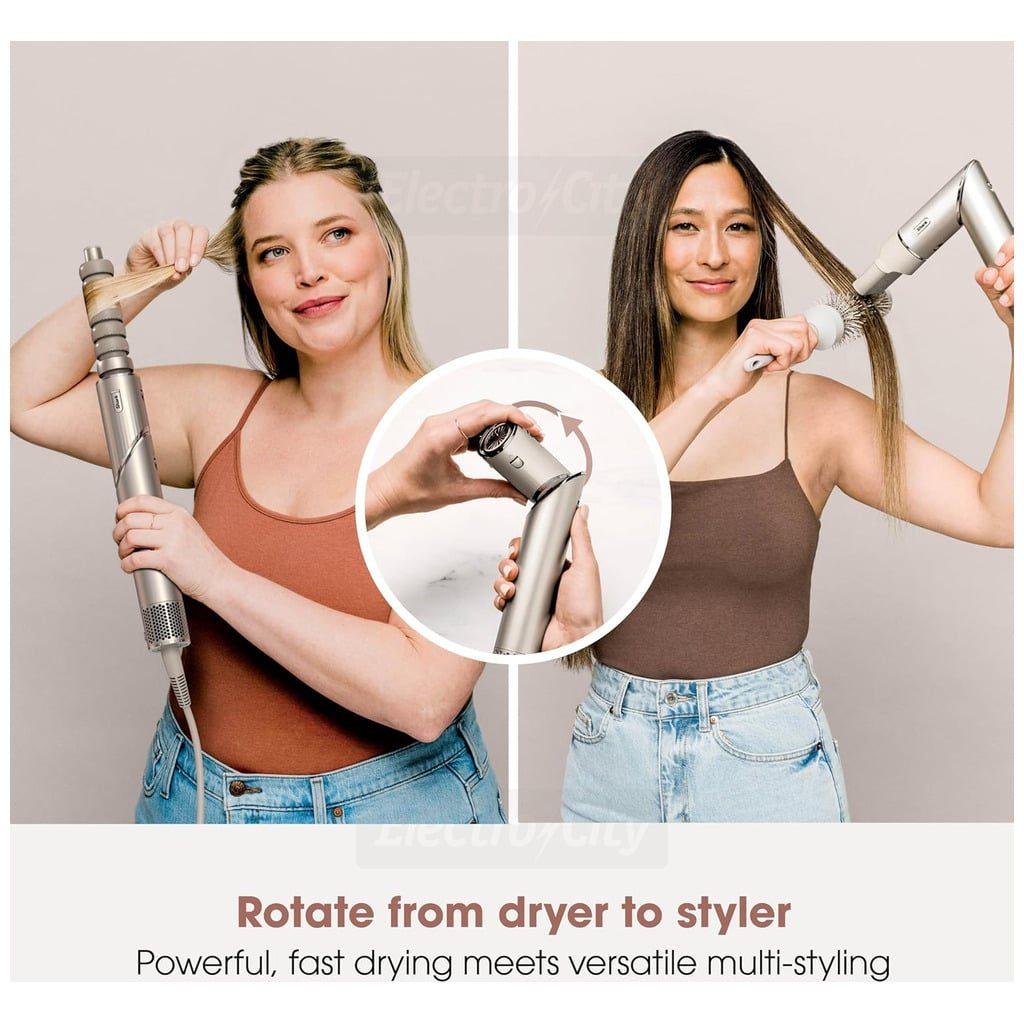Shark FlexStyle 4-in-1 Air Styler & Hair Dryer - Stone | Curl, Straighten, Volumise, Smooth | Image Features: Curlers, Brush, Concentrator