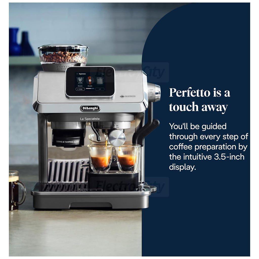 De'Longhi La Specialista Touch Coffee Machine | Stainless Steel | Espresso, Cappuccino, Cold Brew, Grinder