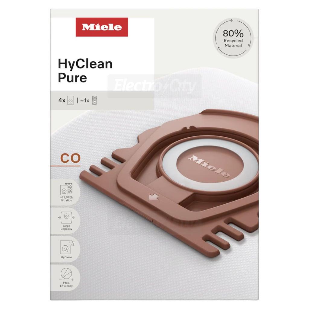 Miele HyClean Pure CO Vacuum Cleaner Bags for Guard M1 | 80% Recycled Material, >99.99% Filtration, Large Capacity, HyClose, Max Efficiency