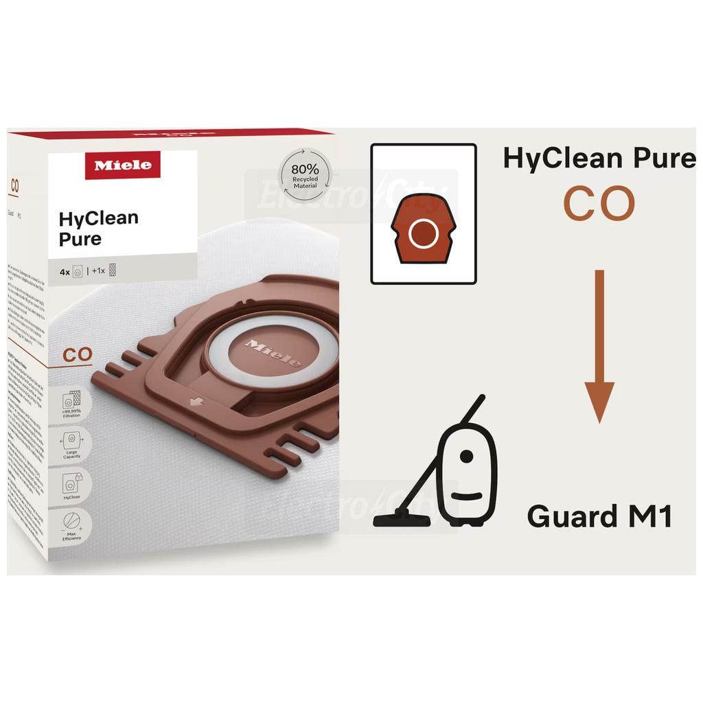 Miele HyClean Pure CO Vacuum Cleaner Bags for Guard M1 | 80% Recycled Material, >99.99% Filtration, Large Capacity, HyClose, Max Efficiency