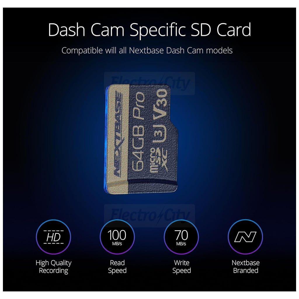 Nextbase 64GB U3 microSDXC Card with Adapter for Dash Cams - High Speed Storage