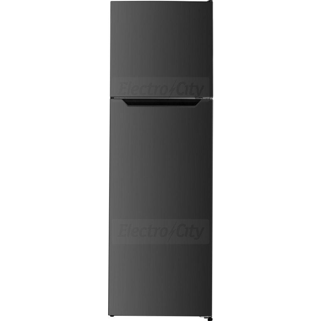 Belling 55cm Freestanding Fridge Freezer - Black Steel, 247l Capacity, Total No Frost, Electronic Controls, 167cm Height, Brushed Metal Finish