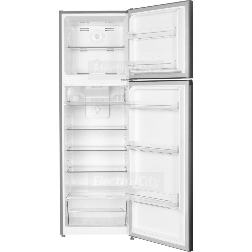 Belling 55cm Freestanding Fridge Freezer - Black Steel, 247l Capacity, Total No Frost, Electronic Controls, 167cm Height, Brushed Metal Finish