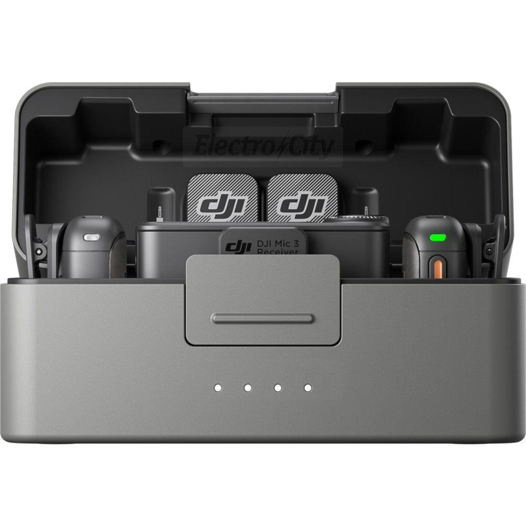 DJI Mic 3 Wireless Microphone System | Black | Receiver & Charging Case