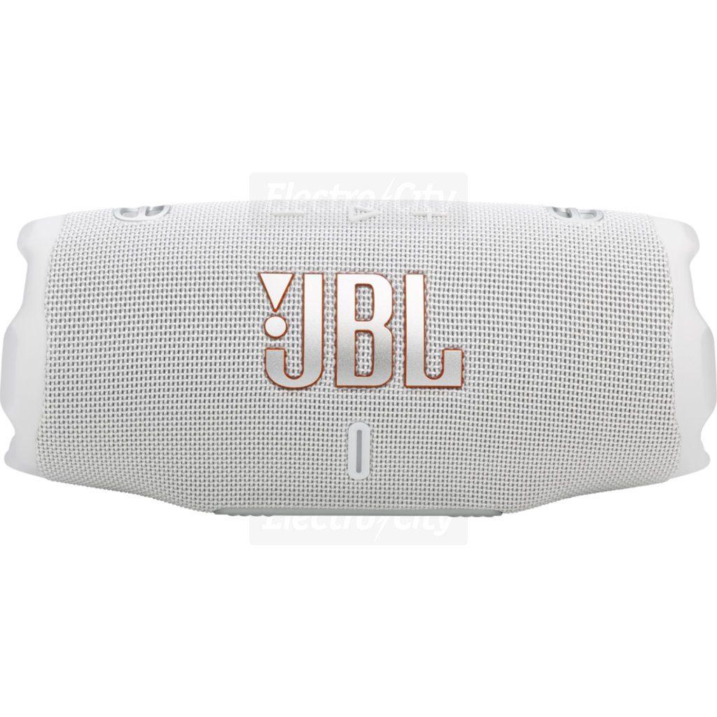 JBL Charge 6 White Portable Bluetooth Speaker | Auracast, Waterproof, 24-28hr Playback, 45W, Powerbank, Fast Charge