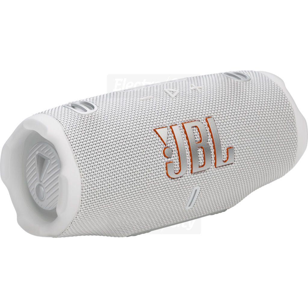 JBL Charge 6 White Portable Bluetooth Speaker | Auracast, Waterproof, 24-28hr Playback, 45W, Powerbank, Fast Charge