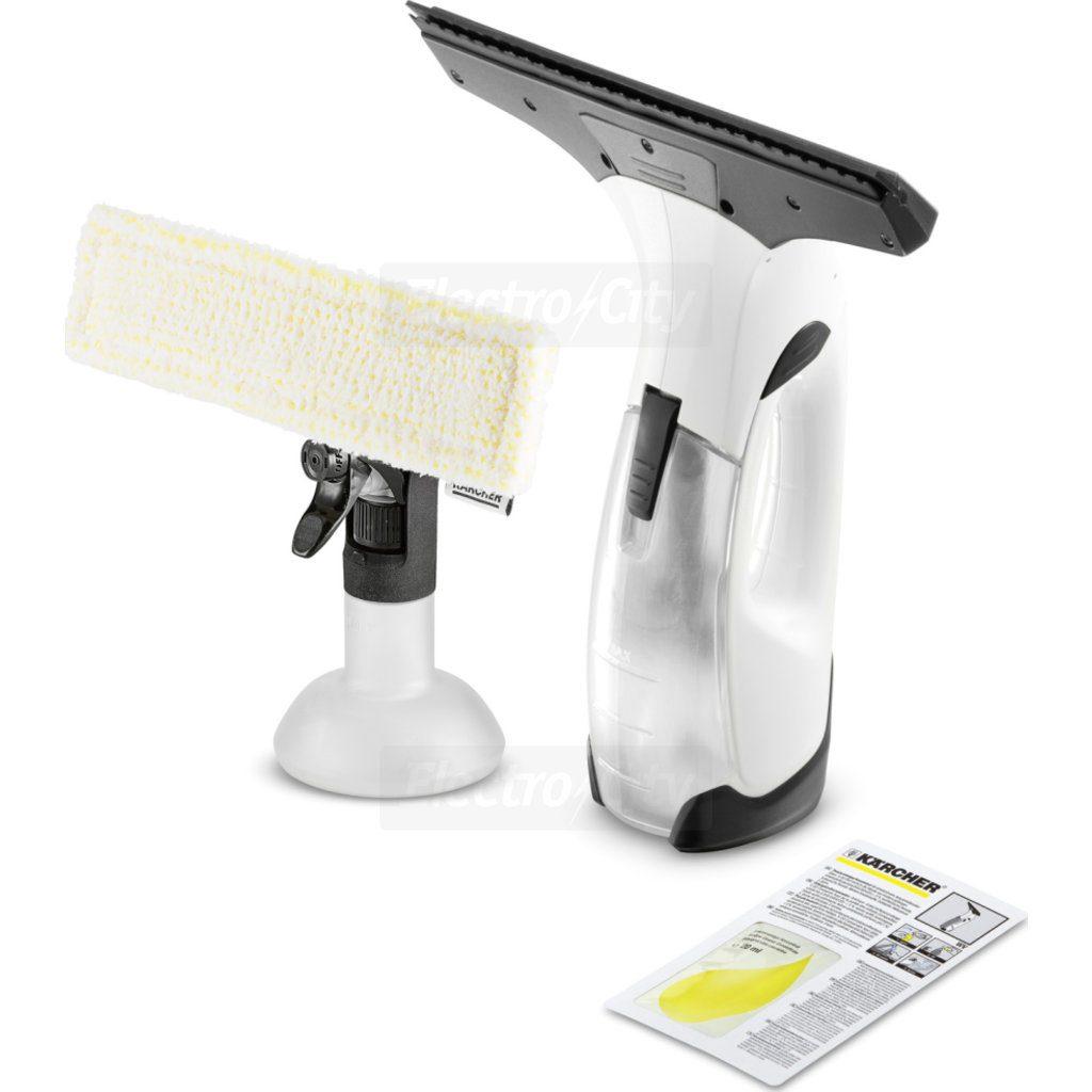 Kärcher WV 2 Plus Window Vac - White, with Spray Bottle, Microfibre Cloth, Glass Cleaning Concentrate