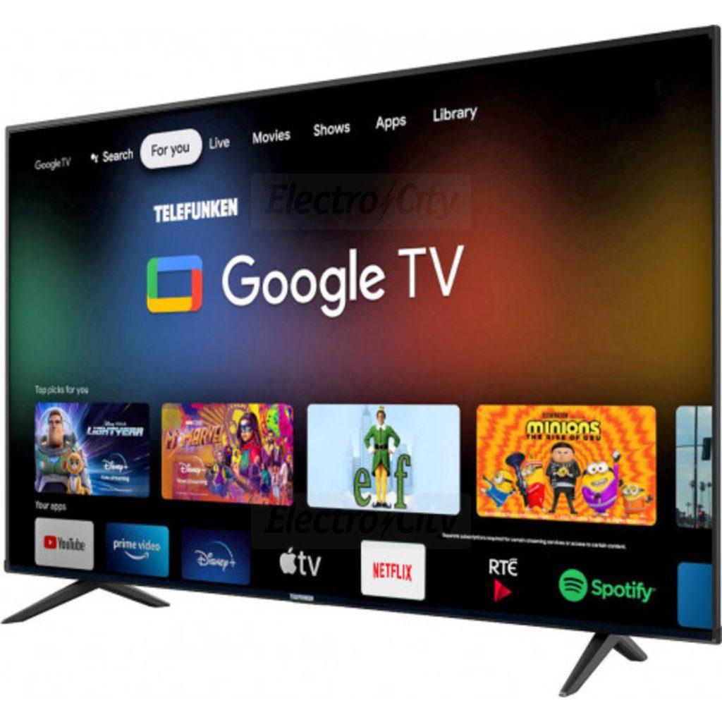 Telefunken 50 Inch Google TV 4K Ultra HD Smart TV with YouTube, Netflix, Spotify