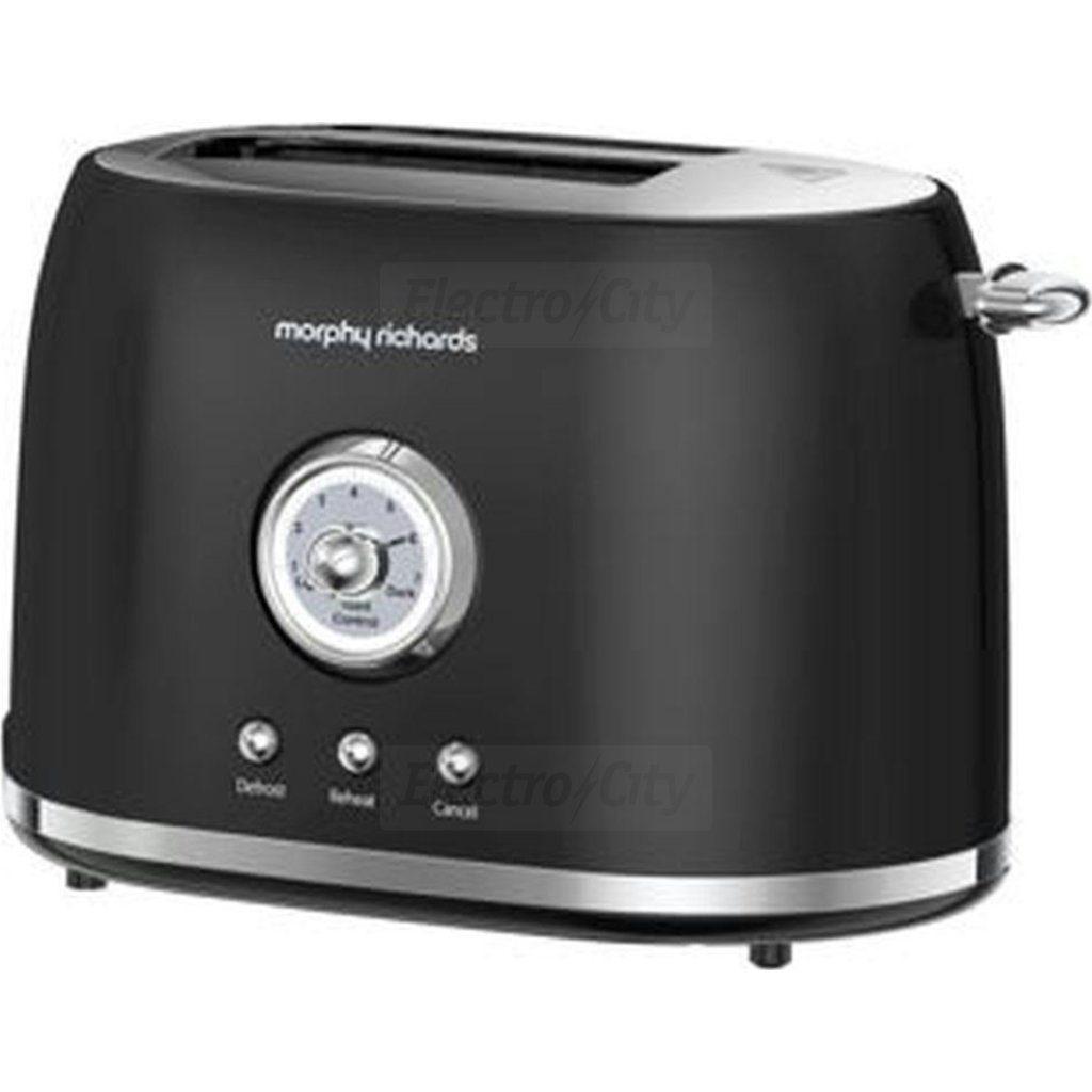 Morphy Richards 2 Slice Toaster Graphite Defrost Reheat Cancel Dial Buttons