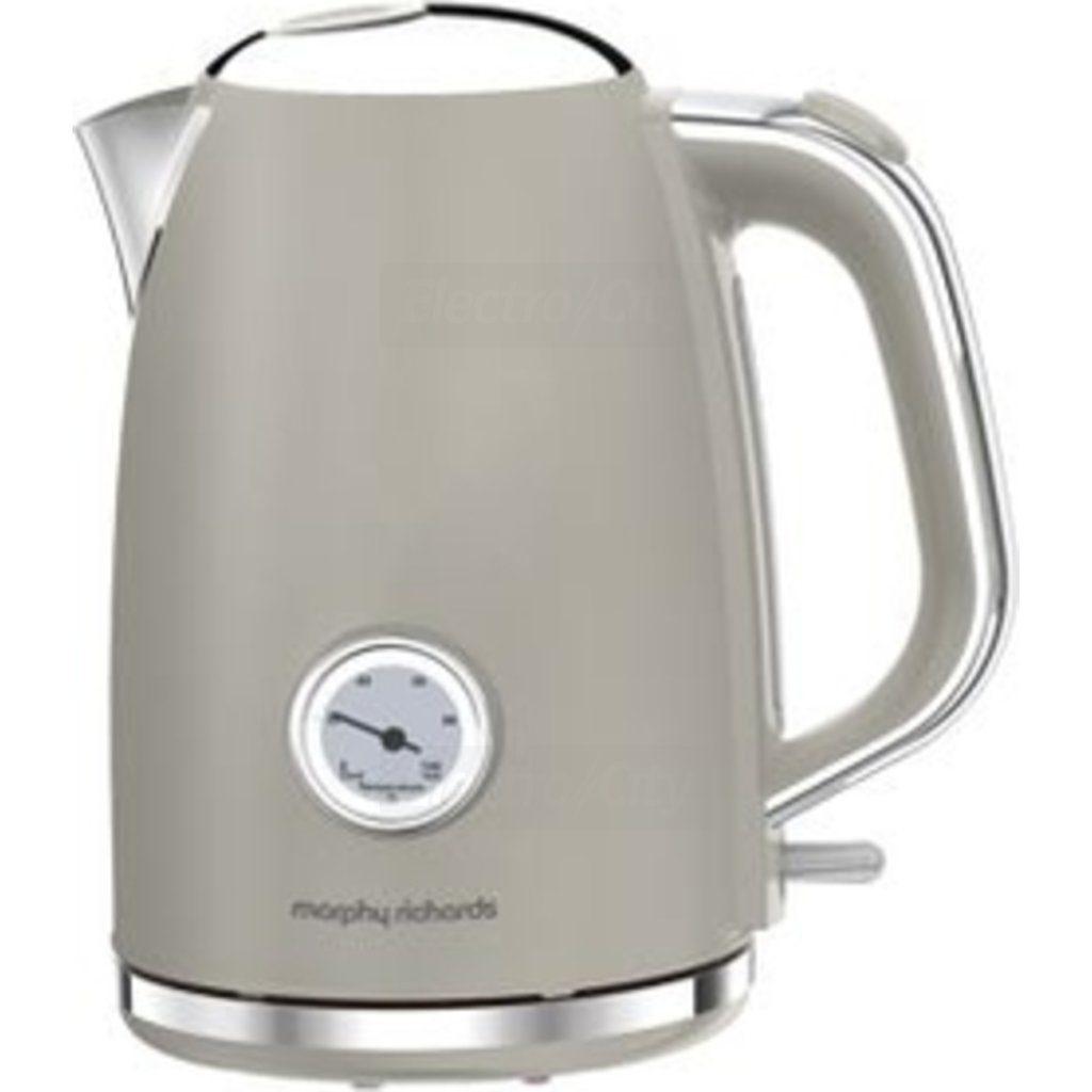 Morphy Richards Kettle 1.7 Litre Porcini Mushroom with Temperature Dial, Chrome Trim, Matt Steel Finish