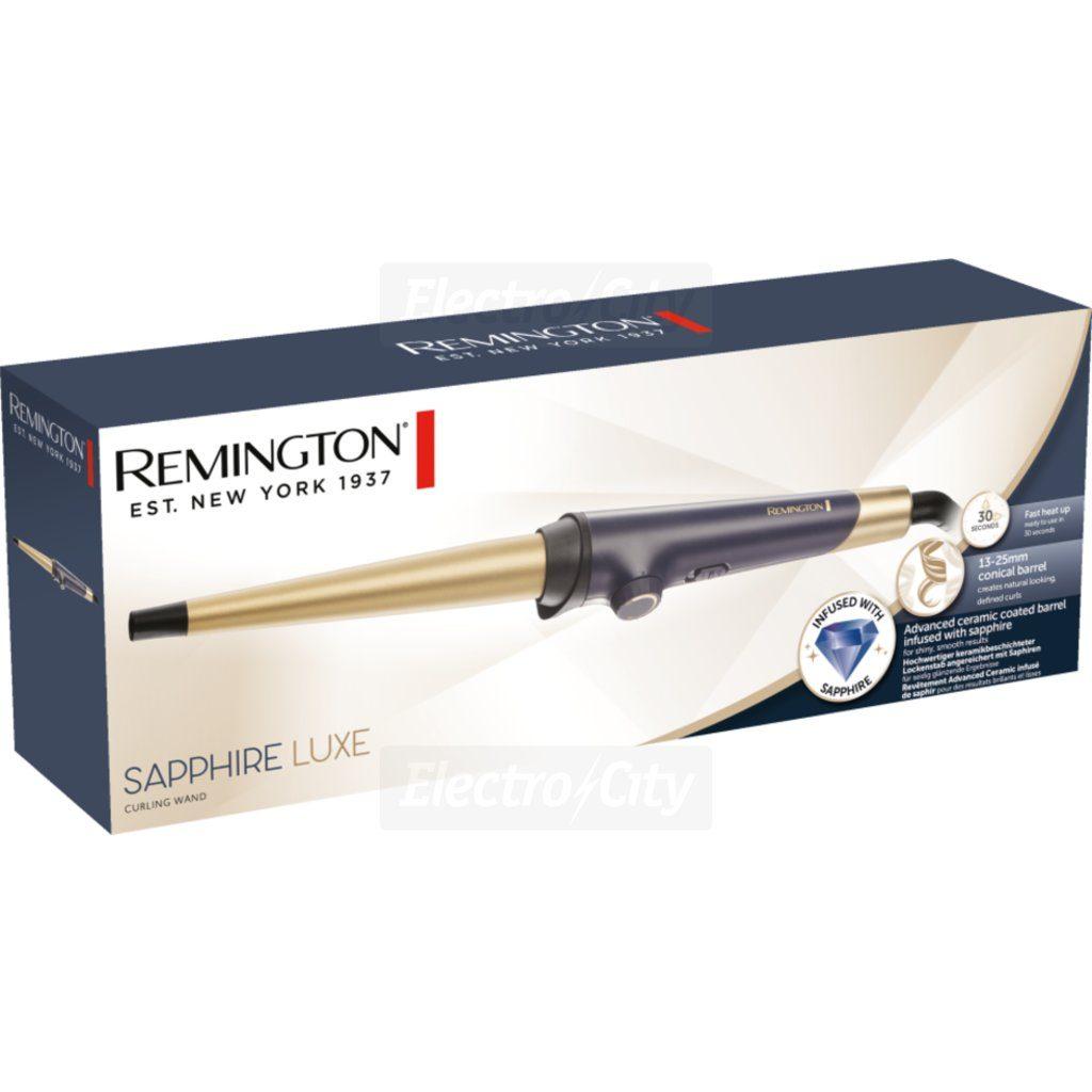 Remington Sapphire Luxe Curling Wand Blue & Gold Conical Barrel