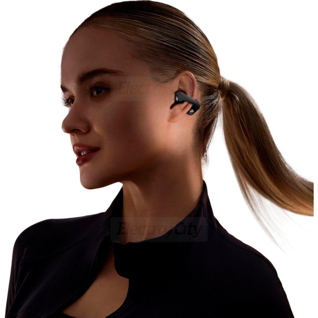 Shokz OpenDots ONE Wireless Earbuds Black Open-Ear Design with Charging Case