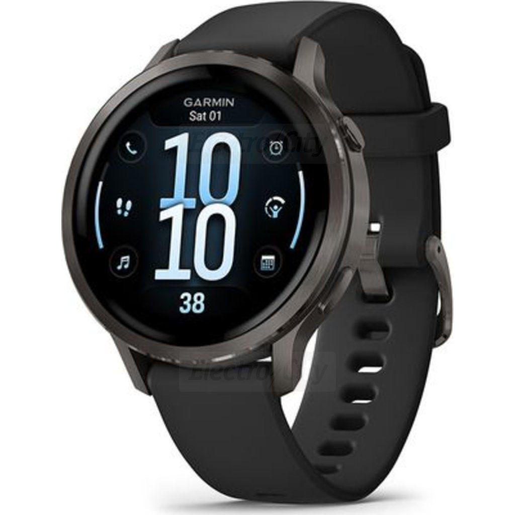 Garmin Venu 4 41mm Smartwatch Black Slate AMOLED Display Silicone Strap Stainless Steel Bezel 5 ATM Water Rating Health Fitness GPS
