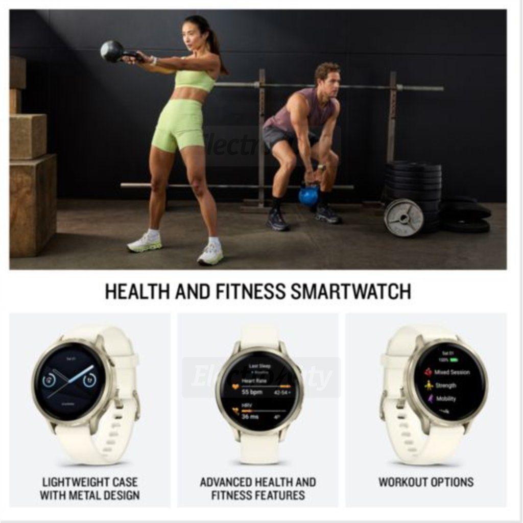 Garmin Venu 4 41mm Smartwatch Black Slate AMOLED Display Silicone Strap Stainless Steel Bezel 5 ATM Water Rating Health Fitness GPS