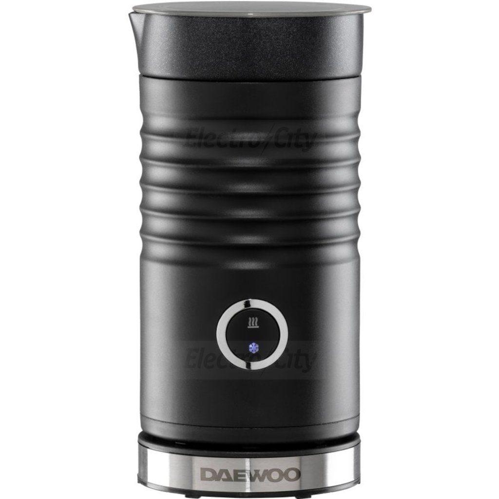 Daewoo 200ml Electric Milk Frother & Warmer - Black - Hot & Cold Functions, 100-120 Sec Heat Time, 500-600W, 3 Year Warranty, Compact Design