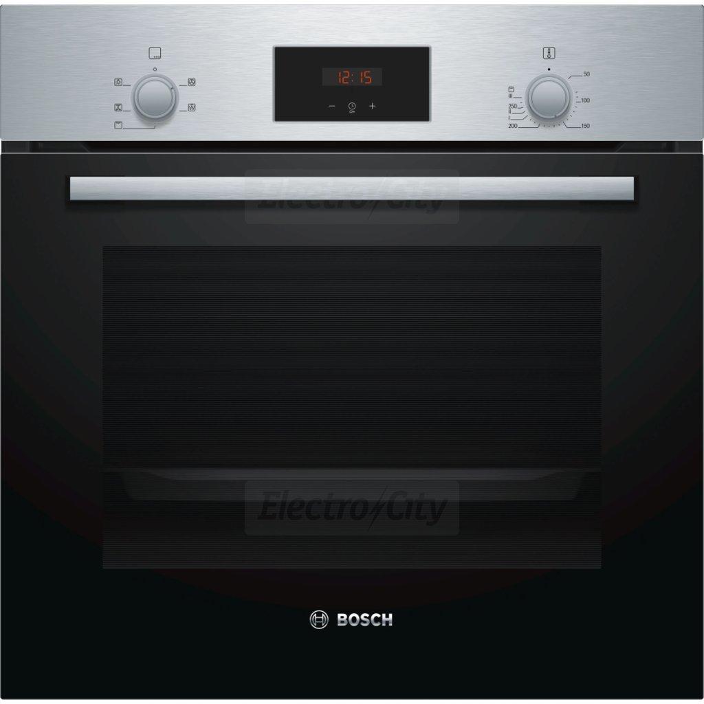 Bosch Series 2 Built-in Single Electric Oven Stainless Steel 66L Red LED Display 3D Hotair Energy A