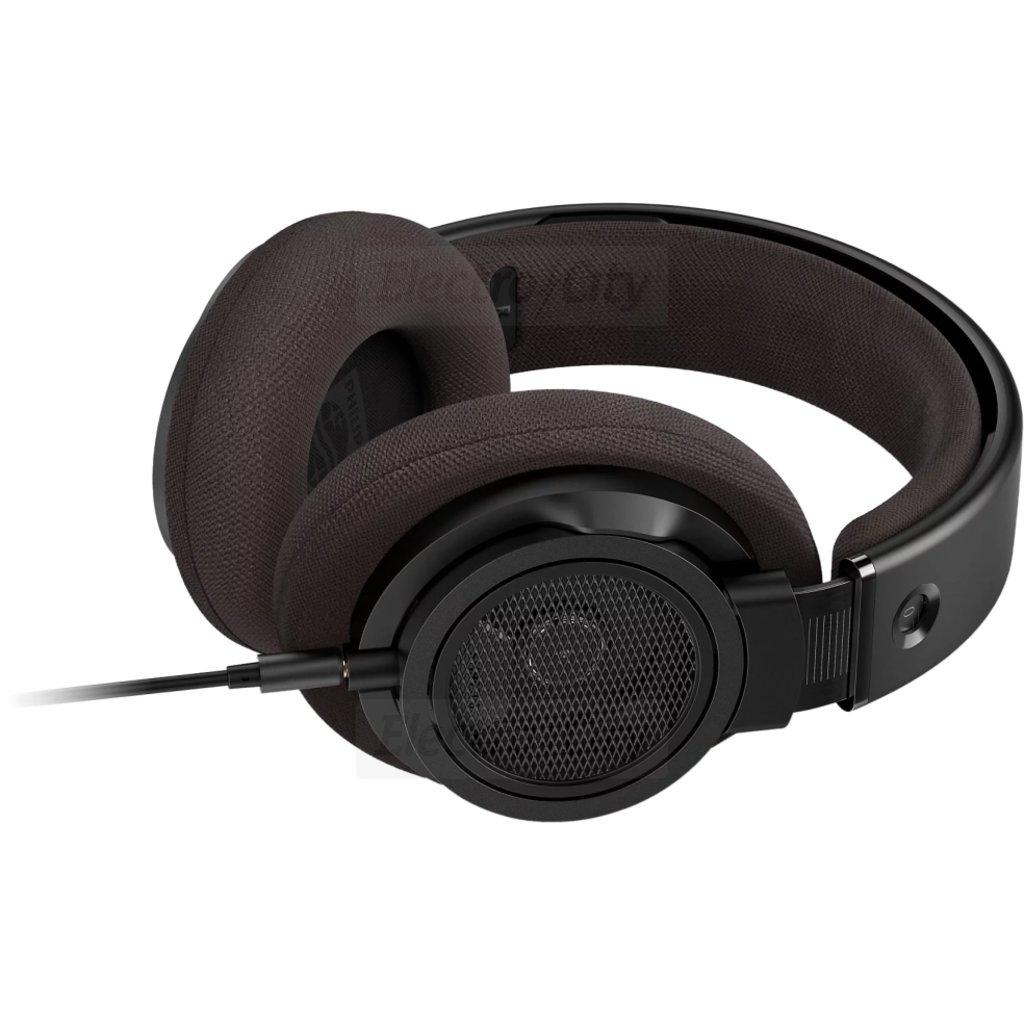 Philips SHP9500CY Wired Open-Back Headphones - Black, 50mm Angled Drivers, Retro Design, Comfortable, Mesh Grille, Wired Cable