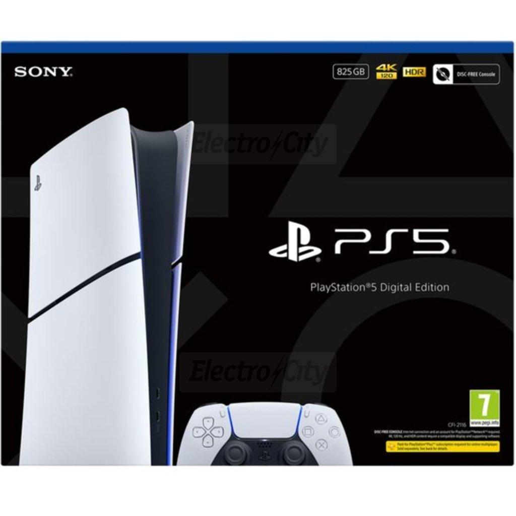 Sony PlayStation 5 Digital Edition Slim White 825GB SSD Console with DualSense Controller 4K HDR Graphics WiFi Bluetooth