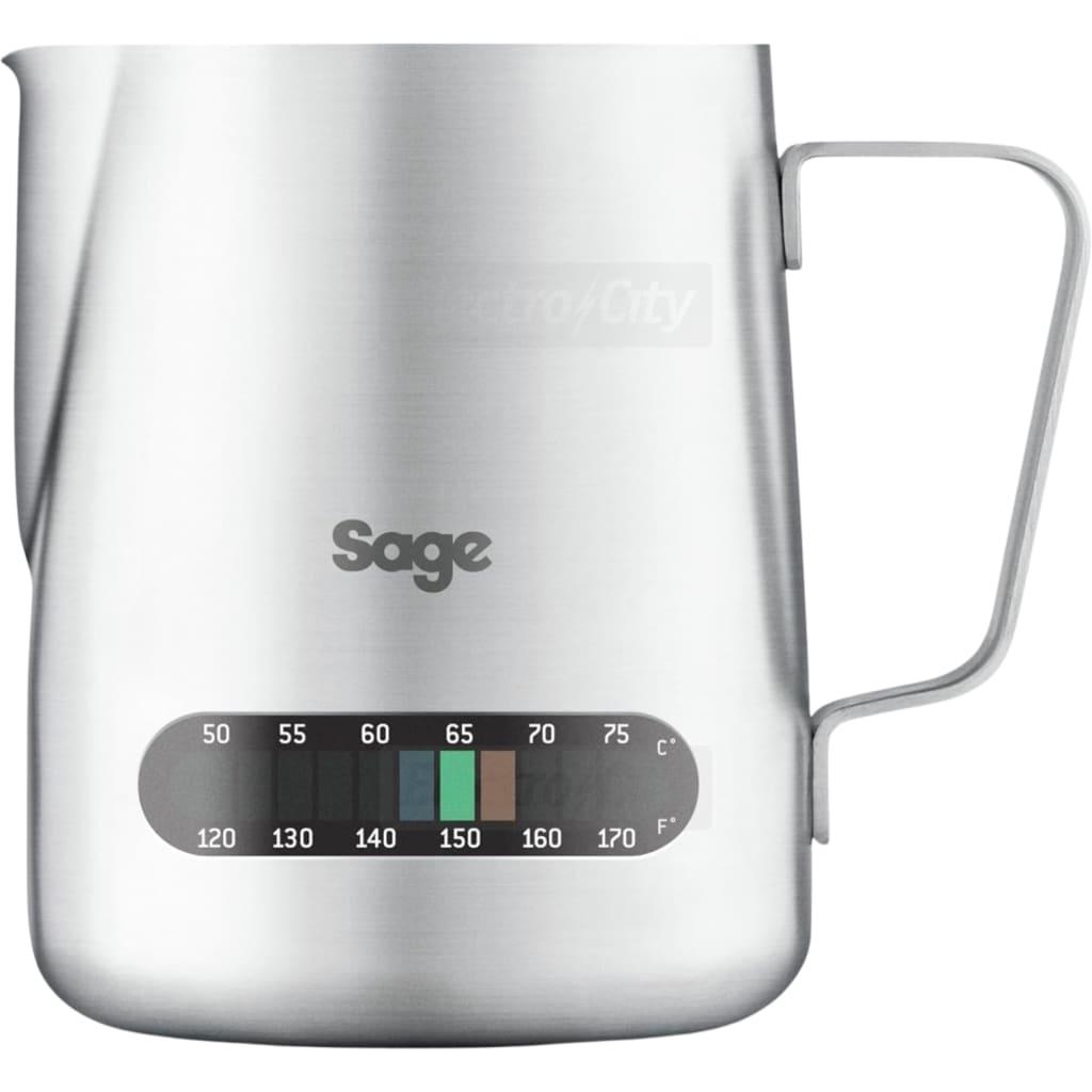 Sage Temperature Control Milk Jug - Silver, 480ml, with Thermometer and Spout design