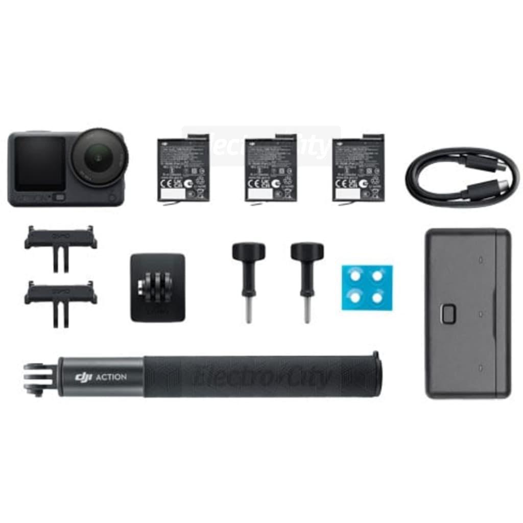 DJI Osmo Action 6 Adventure Combo Black Action Camera 1/1.1-Inch Sensor f/2.0-f/4.0 Aperture 4K/120fps 155° FOV 20m Waterproof 50GB Storage 4-Hour Battery
