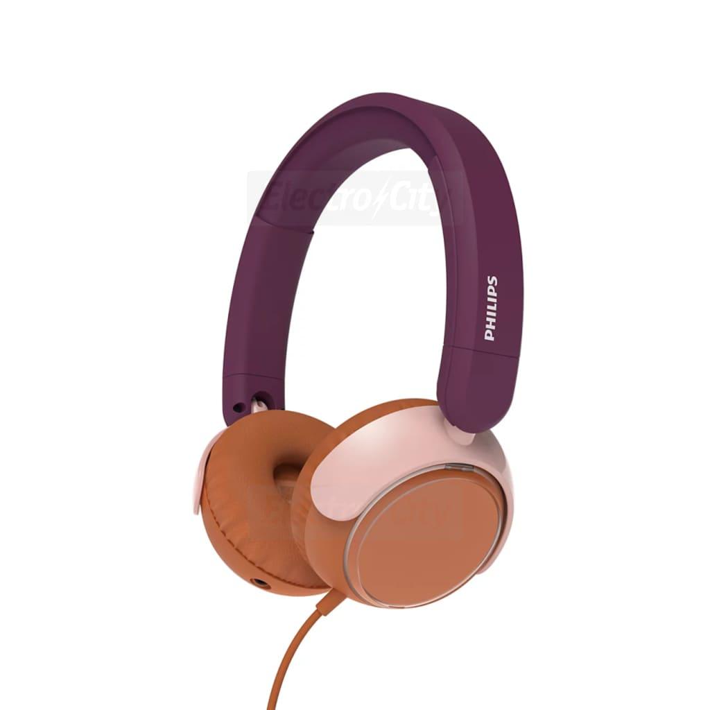 Philips 2000 Series Kids On-Ear Headphones - Purple, Wired, 85 dB Volume Limit, Audio Share, Microphone, Foldable, Recycled Plastic
