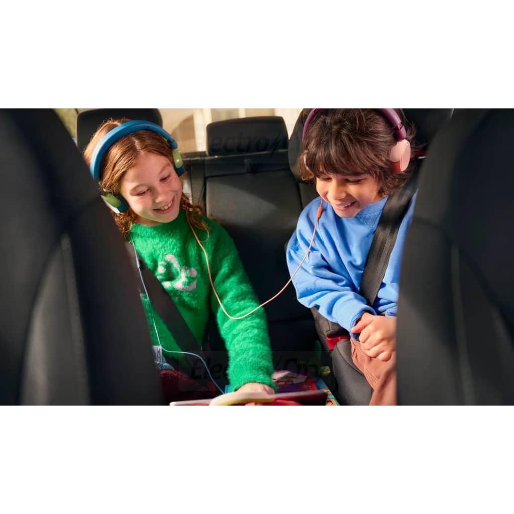 Philips 2000 Series Kids On-Ear Headphones - Purple, Wired, 85 dB Volume Limit, Audio Share, Microphone, Foldable, Recycled Plastic