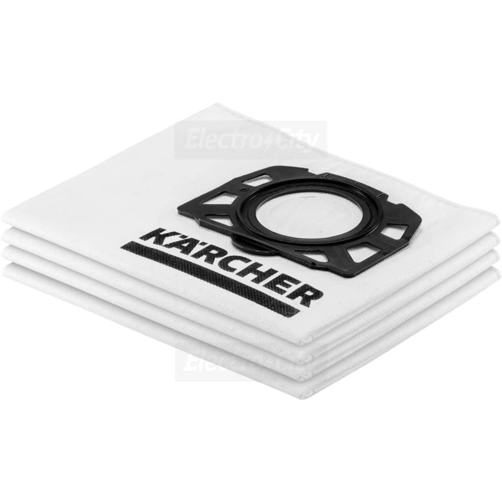 Karcher Fleece Filter Bags 4 Pack for Vacuum Cleaners - White