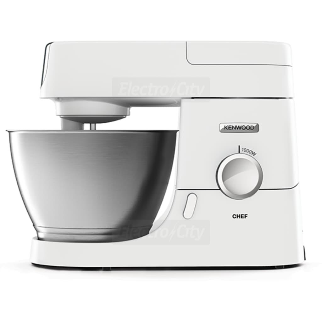 Kenwood Chef Kitchen Stand Mixer 1000W 4.6L White Dough Hook Whisk Beater Variable Speed