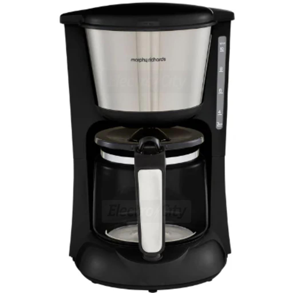 Morphy Richards Equip Filter Coffee Maker 10 Cup Brushed Steel 1.2L Pour Over Permanent Filter Keep Warm Illuminated Switch
