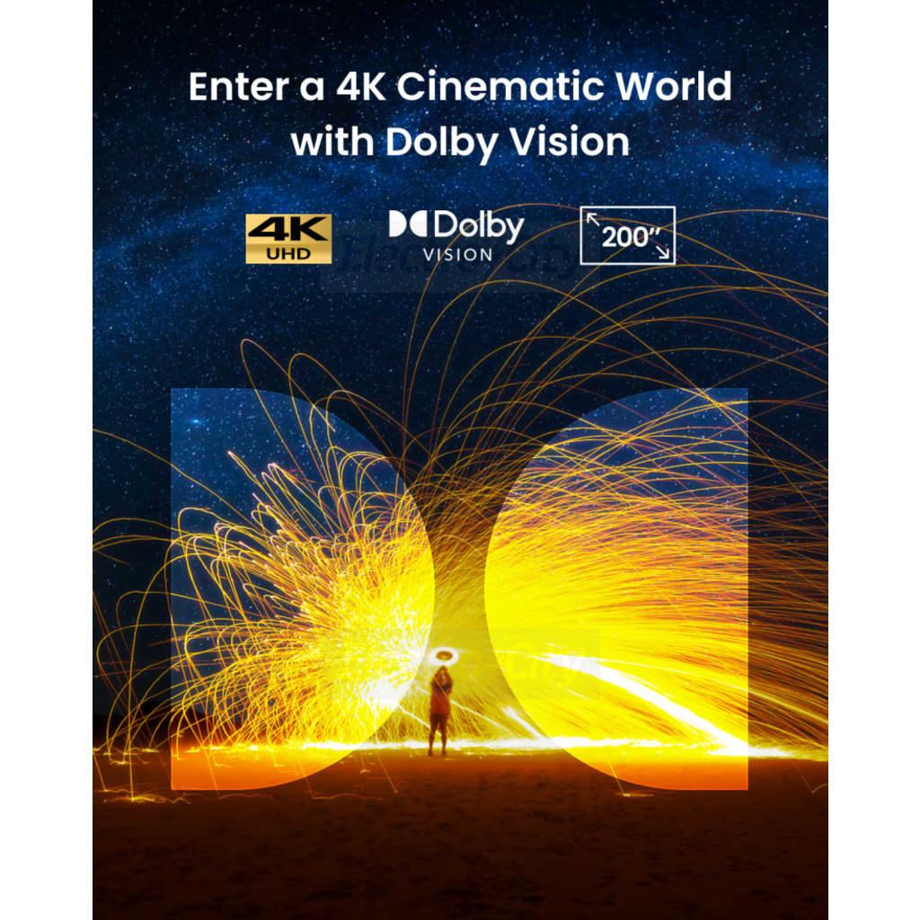 Nebula Cosmos 4K SE Laser Projector - Grey | Dolby Vision, Google TV, HybridBeam, NebulaMaster, 1800 ANSI Lumens, 200-Inch Screen, Handle, Lens, Depth Sensing