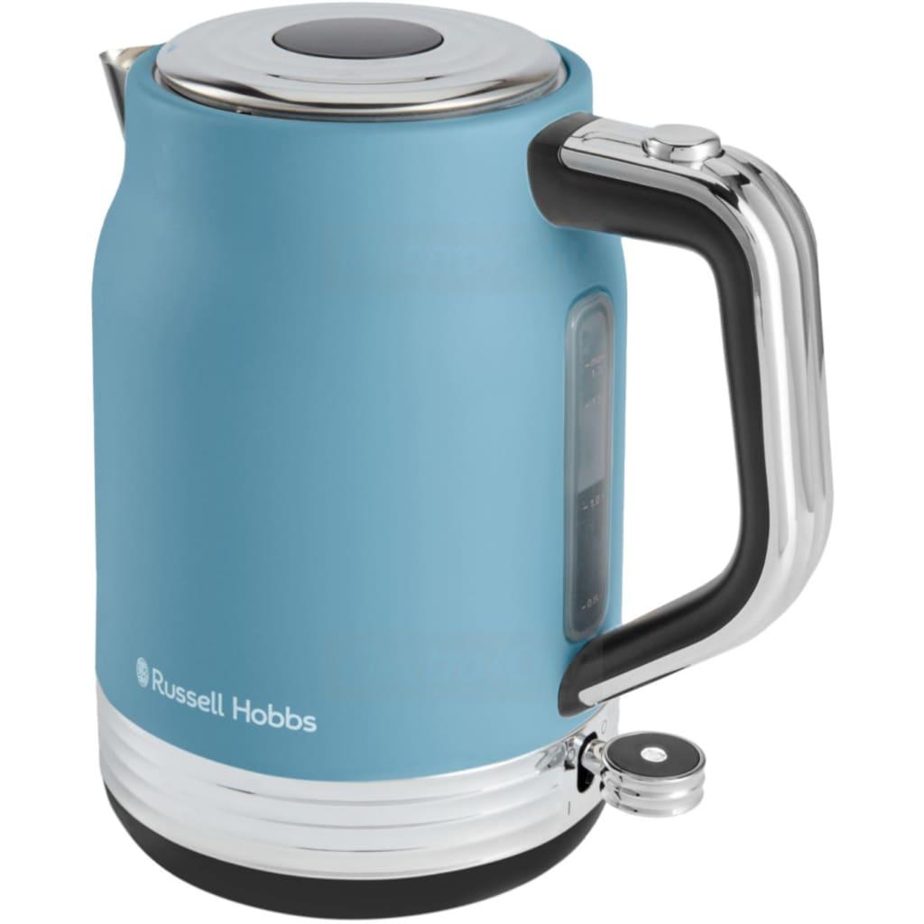 Russell Hobbs Hanley Kettle - Blue, 1.7l, Stainless Steel, Handle, Water Level Indicator