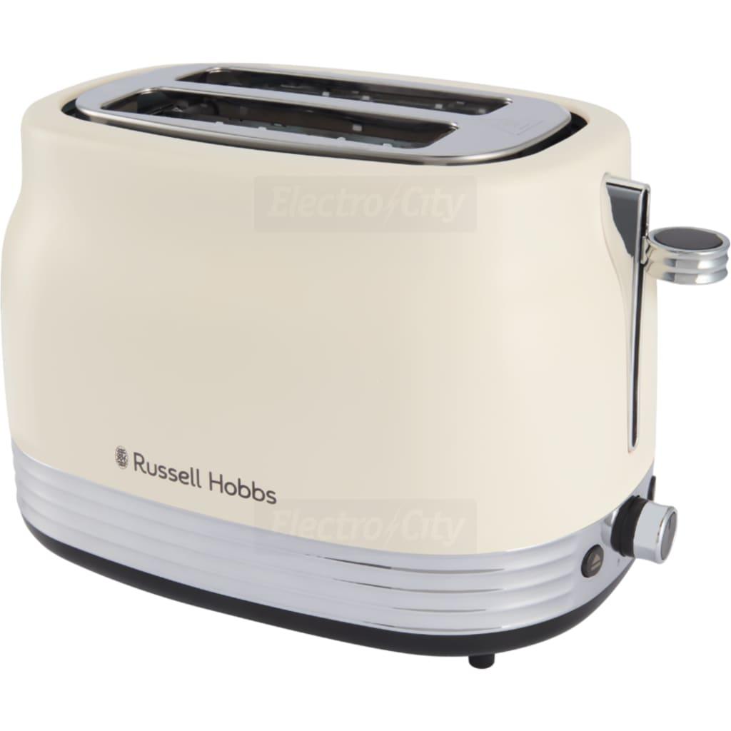 Russell Hobbs Hanley 2 Slice Toaster Jasmine Cream with Defrost, Reheat, Cancel, Lift and Look Functions and High-lift Eject Feature