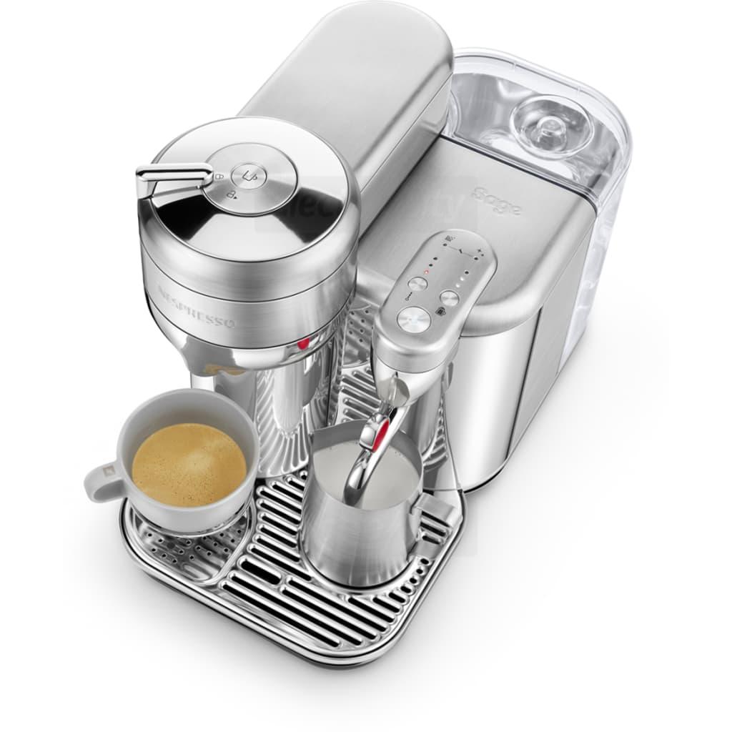 Sage Vertuo Creatista Nespresso Coffee Machine Black Truffle - Intelligent Brewing, Auto MilQ Milk Texturing, Stainless Steel, Carafe & Travel Mug Brewing, Connectivity, Latte Art