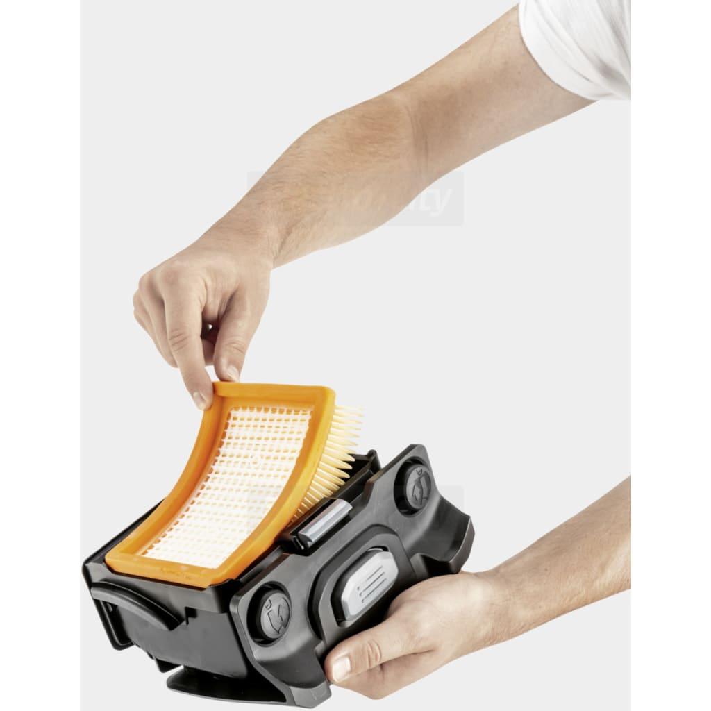 Kärcher KFI 4410 Flat Pleated Filter for Wet & Dry Vacuum Cleaners - Cellulose, Orange Frame, Pleated Filter Media, White Base