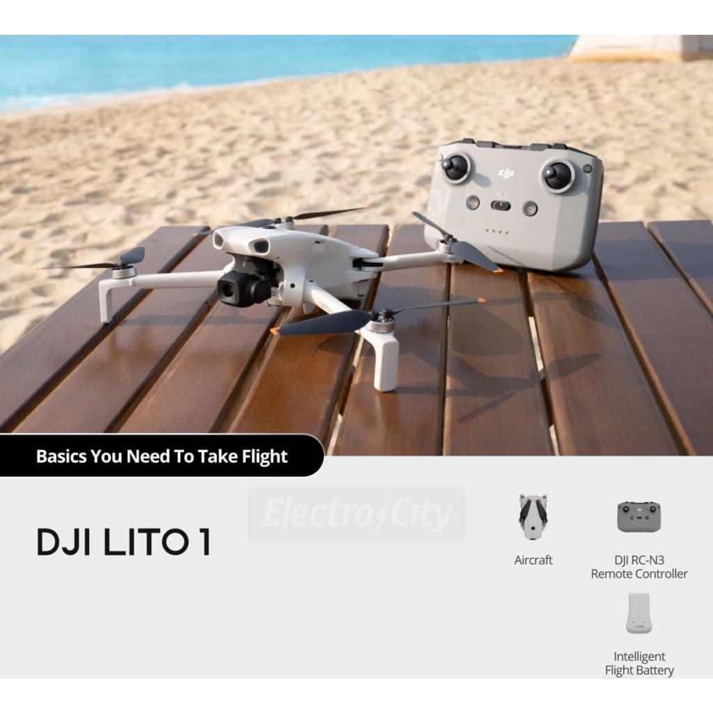 DJI Lito 1 White Camera Drone with 4K Video, 8K Images, Under 249g, 36 Min Flight Time, 15km Range, Omnidirectional Obstacle Sensing, DJI RC-N3 Controller