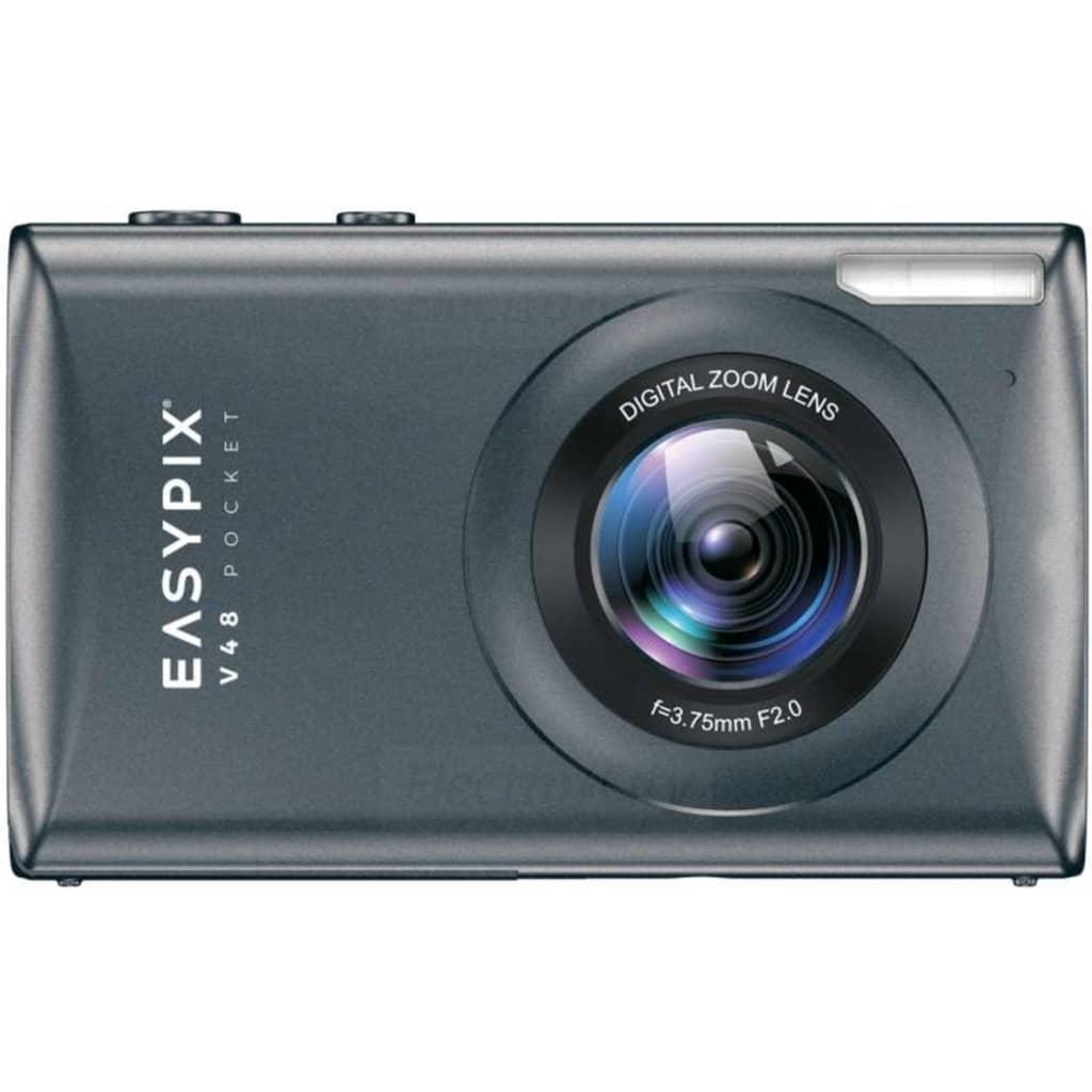 EasyPix V48 Pocket Digital Camera Anthracite 18x Digital Zoom 64MP 2.8" Screen Anti-Shake Function Lithium Battery 4K Video