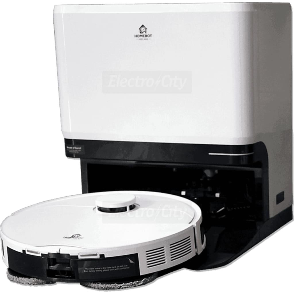 HomeBot Glider 6-in-1 Robot Vacuum and Mop with Self Emptying Station | White | 10,000 Pa Suction | LDS SLAM Navigation | Dual Spinning Mops | 20mm Obstacle Climbing | 180 Min Runtime | Under 62dB | 4-Level Mapping | Irish Voice Control