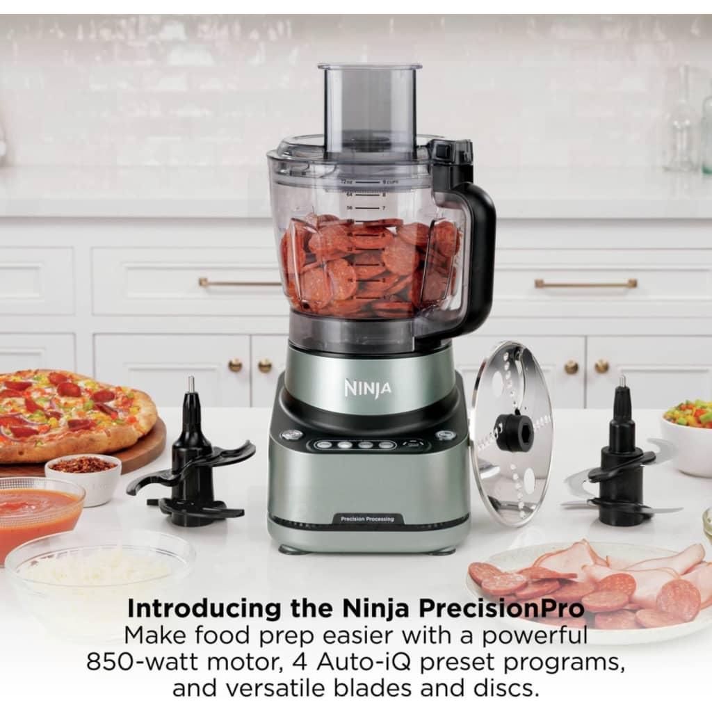 Ninja PrecisionPro Food Processor 850W 2.1L Bowl Auto-iQ Technology 4 Preset Modes Chop Slice Mix Dough Purée Dishwasher Safe