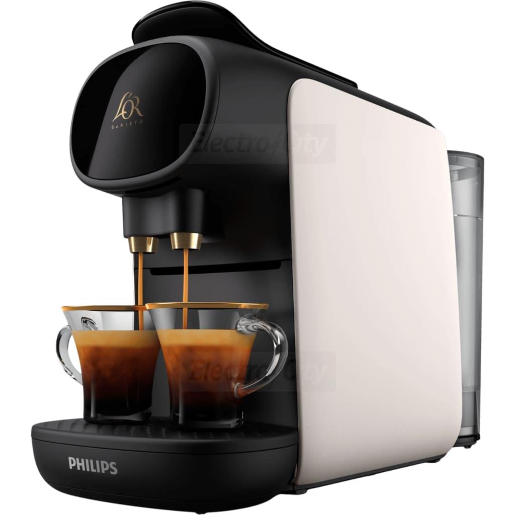 Philips L'Or Barista Sublime LM9012/00 Capsule Coffee Machine - Satin White, 19 Bar Pressure, 0.8L Capacity, Dual Capsule Recognition, Adjustable Volume, Removable Drip Tray, Dishwasher-Safe Parts, Auto Power-Off