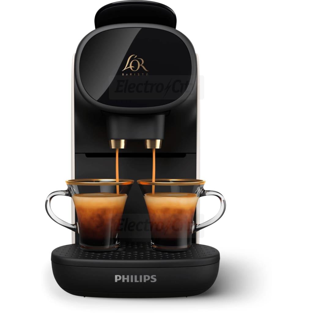 Philips L'Or Barista Sublime LM9012/00 Capsule Coffee Machine - Satin White, 19 Bar Pressure, 0.8L Capacity, Dual Capsule Recognition, Adjustable Volume, Removable Drip Tray, Dishwasher-Safe Parts, Auto Power-Off