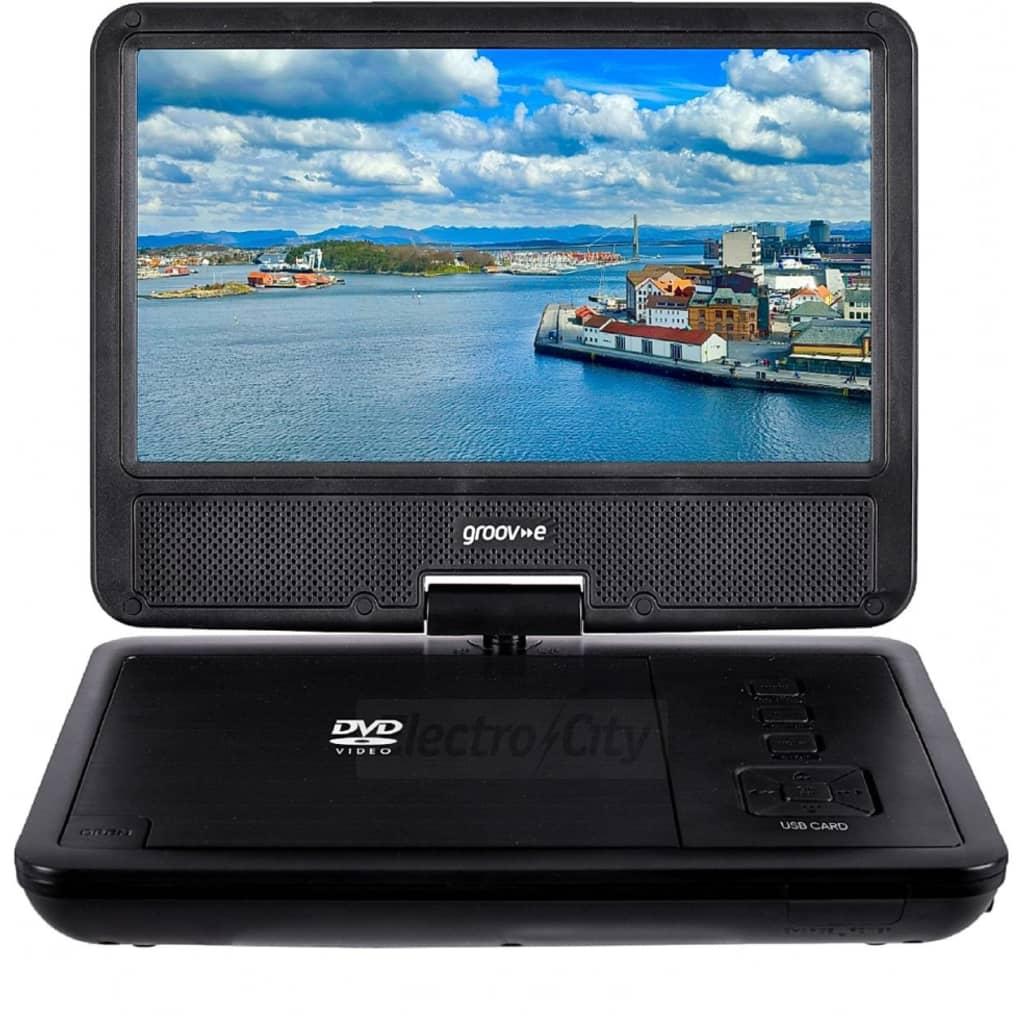 Groov-e 7" Portable DVD Player Black Swivel Screen USB SD Card AV Output 3 Hours Battery Life